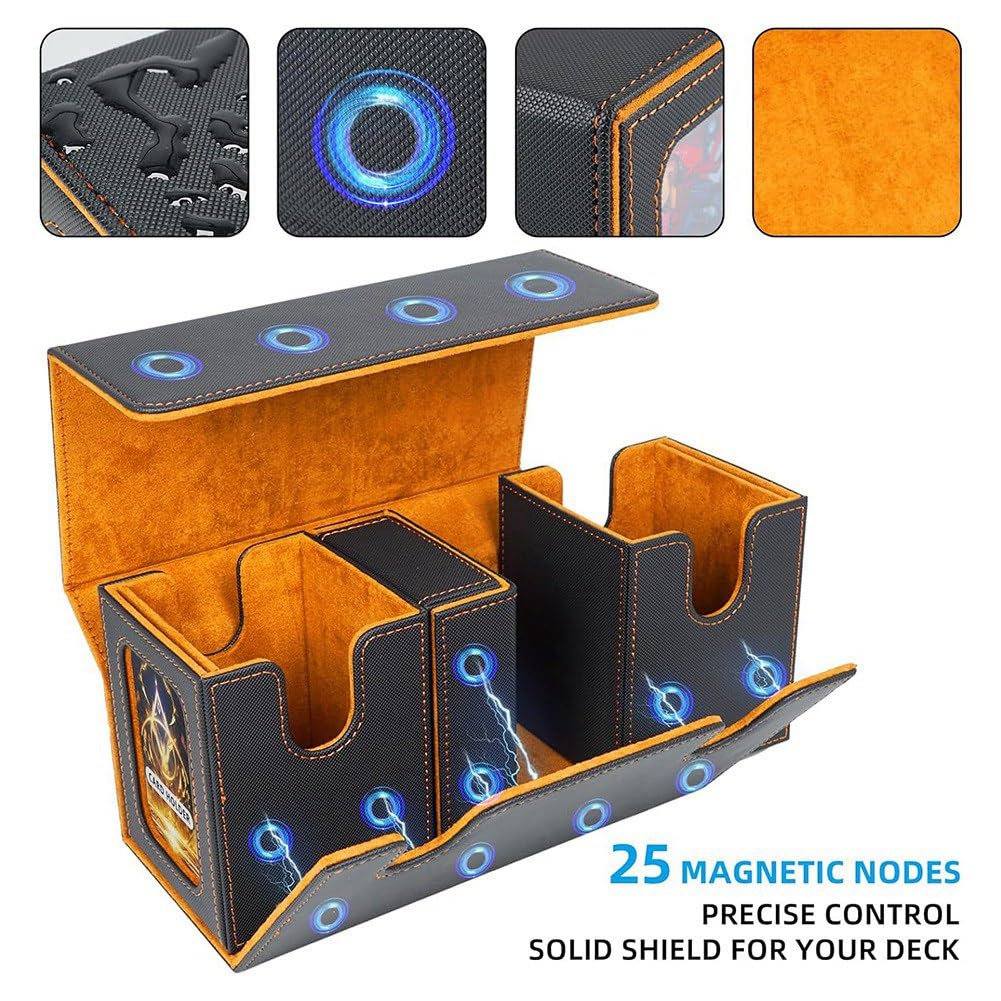 Scatola Porta Carte per Oltre 200 Carte, per Mazzo di Carte 3 In 1, Organizer per Carte con 4 Divisori Color