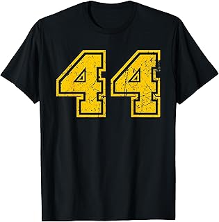 Número 44 - Camiseta deportiva para aficionados, color amarillo Camiseta