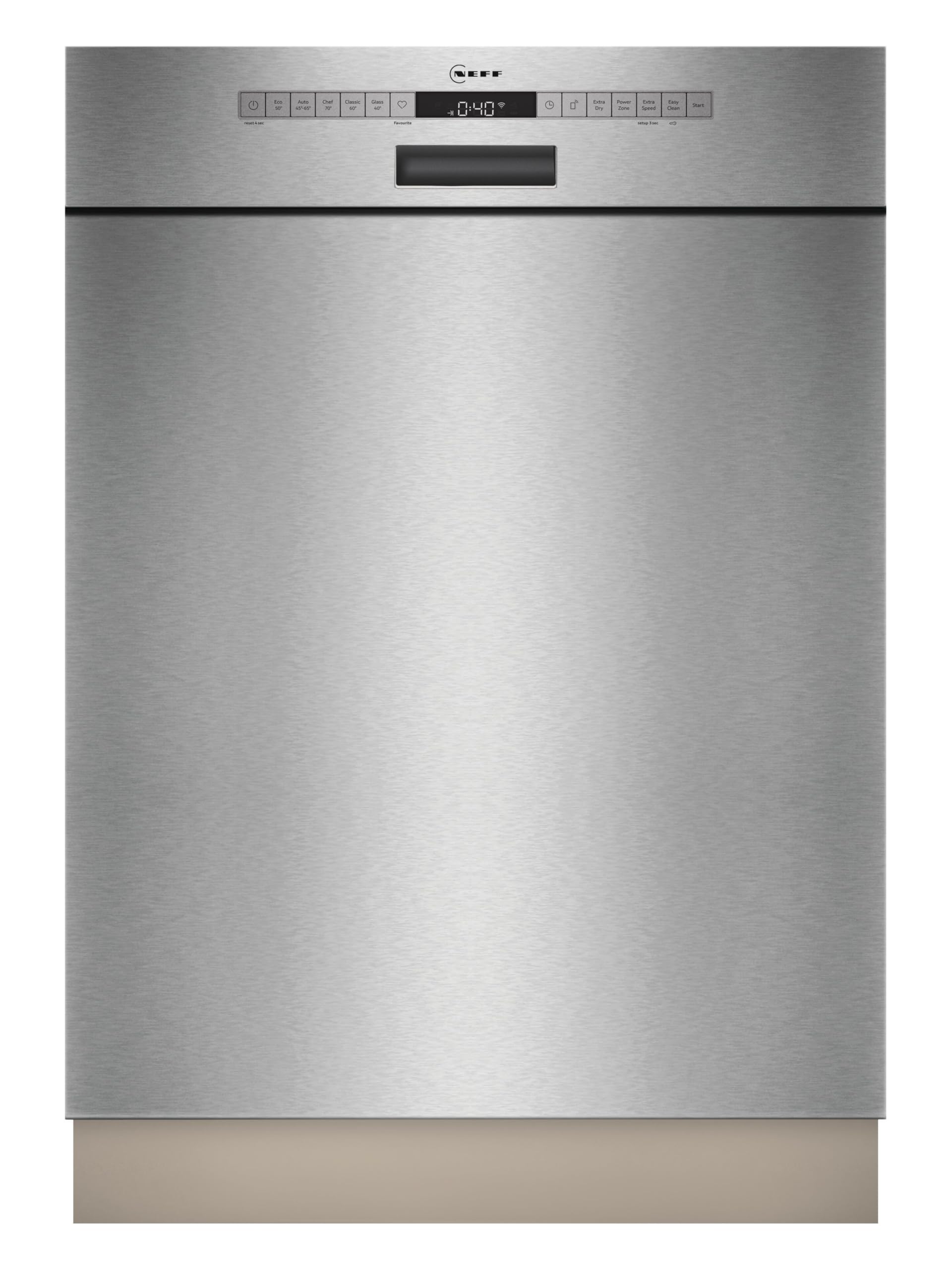 NEFF S125ECS15E N 50 Smarter Unterbau Geschirrspüler 60 cm Spülmaschine Made in Germany Besteckschublade Open Dry Aqua Stop Gebürsteter Stahl