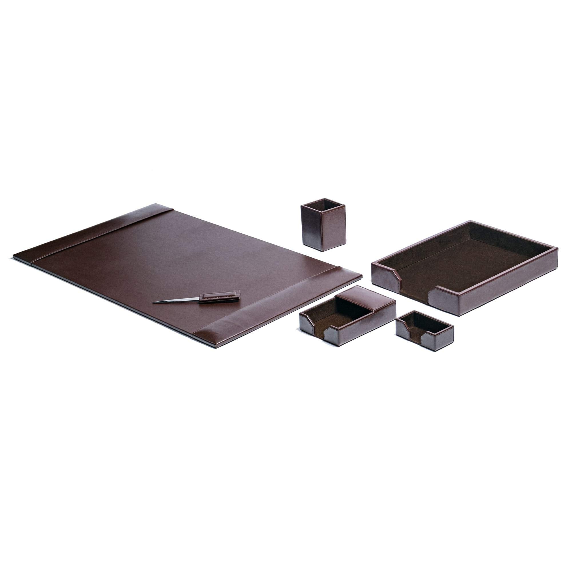 Dacasso Dark Bonded set da scrivania, marrone, pezzi