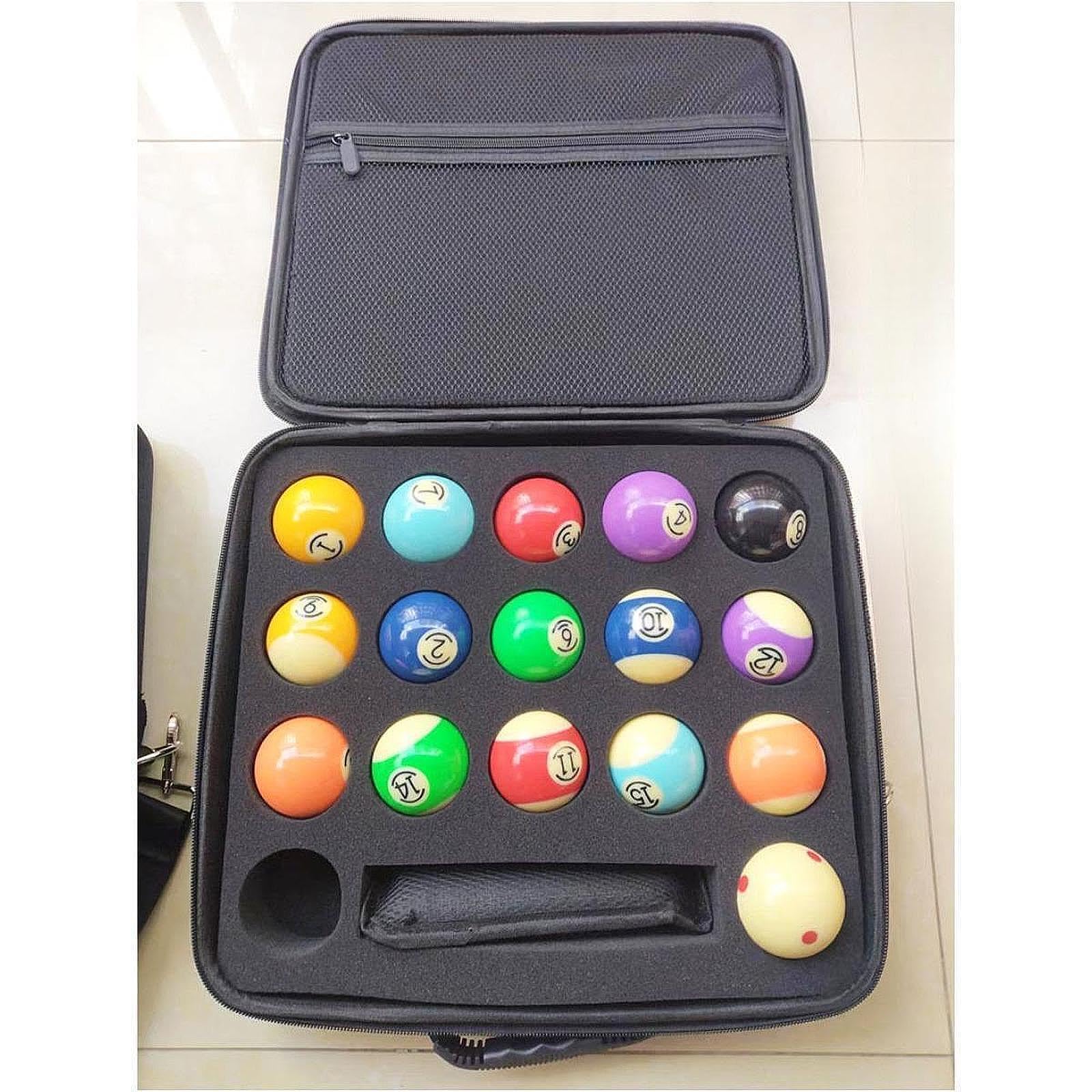 Étui pour Boules de Billard Sac de Rangement pour Billard Boîte de Transport pour Balles Billard Organisateur avec Bandoulière pour Transporter Ranger Organiser