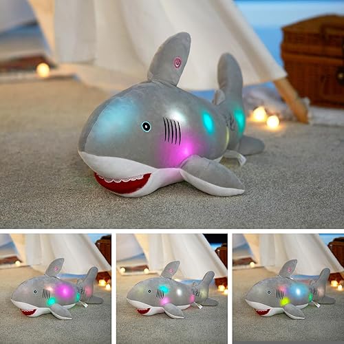 Vista 22 de BSTAOFY Peluche de pingüino iluminado que brilla alegre, adorable juguete de peluche LED flexible, regalo de luz nocturna para niños en cumpleaños