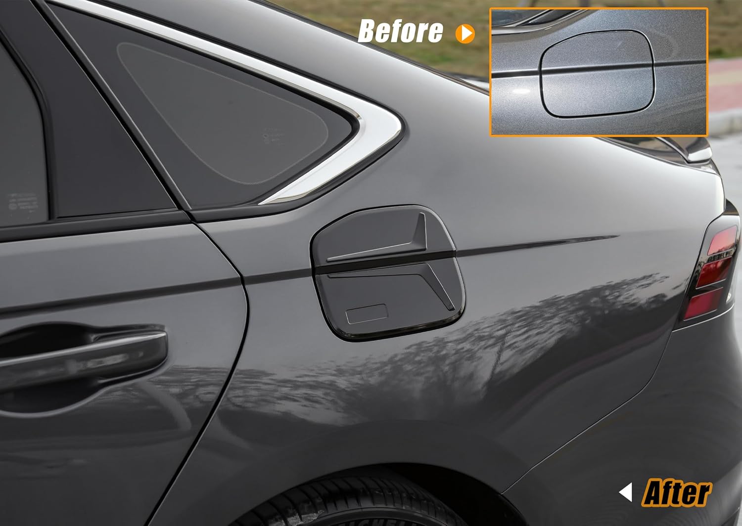 Thenice for 11th Gen Accord Accessories Gas Tank Door Cover Fuel Filler Cap Sticker for Honda Accord 2023 2024 -Gloss Black