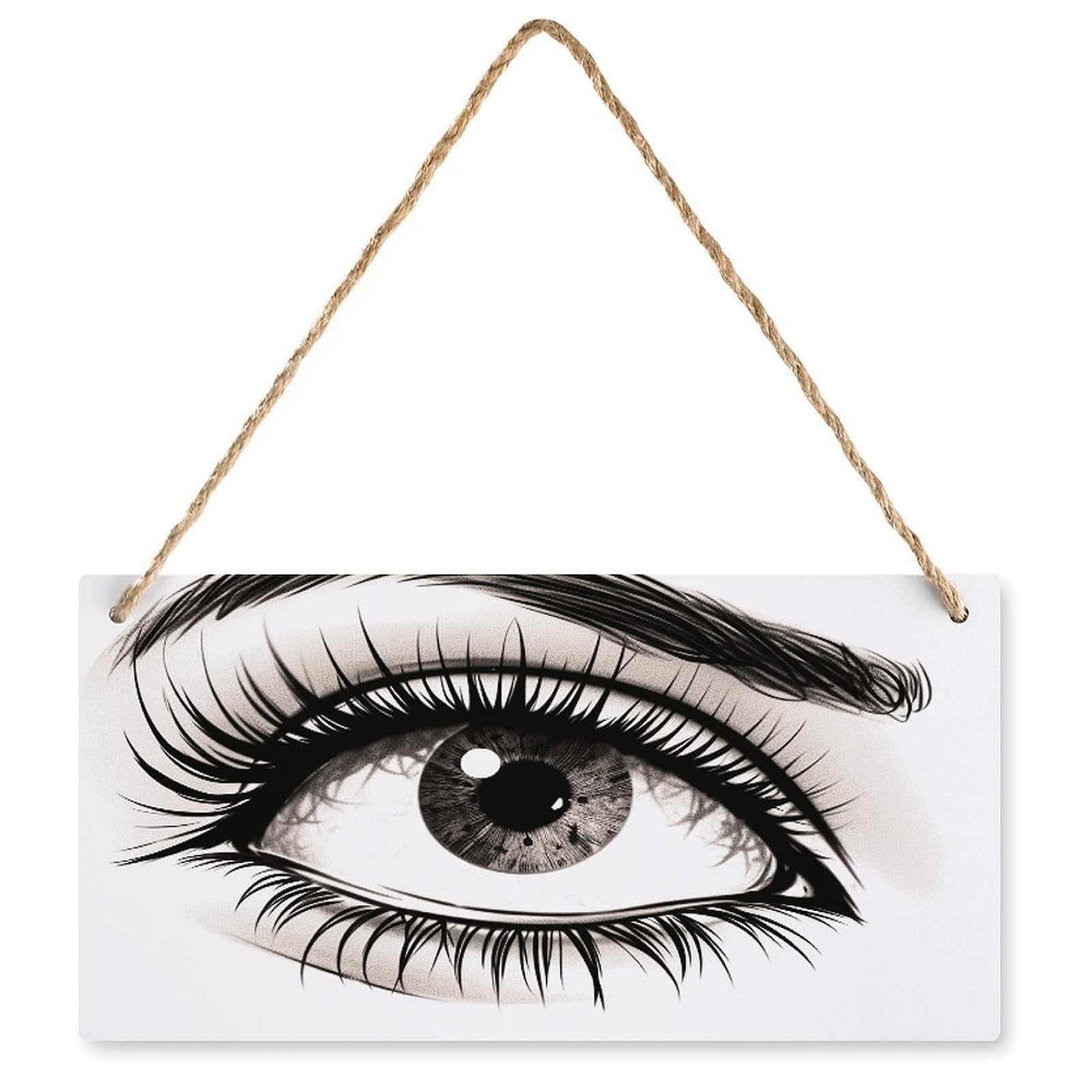 Fodpand Style Eyelash Wall Art Wooden Hanging Sign Decor, Artwork For Wall Decoration, Funny Plaque For Bedroom Kitchen Living Room Home Decoration 9.8 X 4.9 Inch