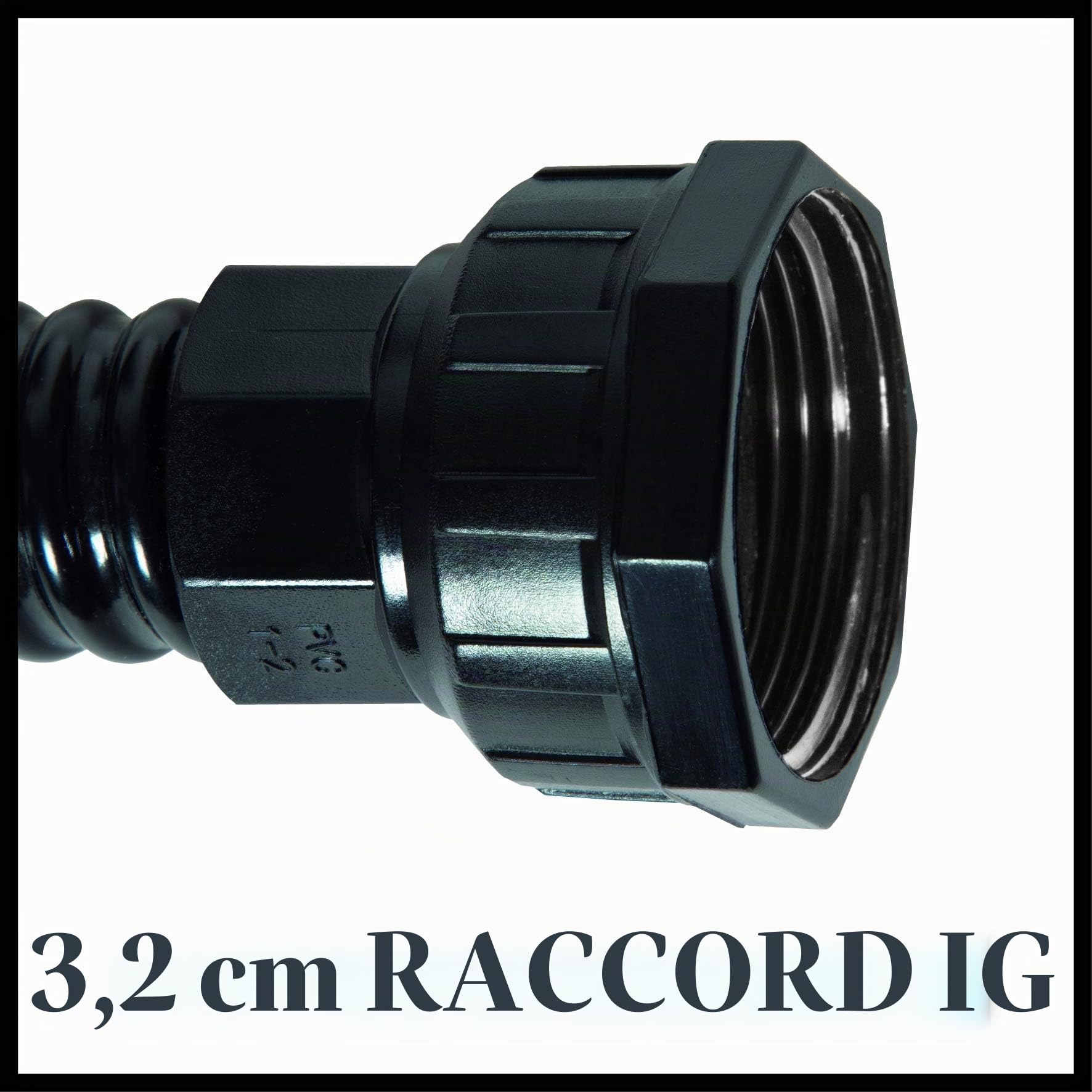 Einhell Pompe d’arrosage de surface GC-GP 6538 (650 W, Câble d‘alimentation 1,4 m) & Accessoire Kit tuyau d'aspiration noir 7 mètres avec embouts en PVC - température max. : 35° - Ø 32 mm