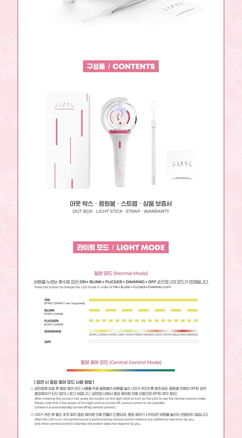 STAYC Official Light Stick Fanlight Box+Lightstick+Strap+Warranty+Tracking Sealed
