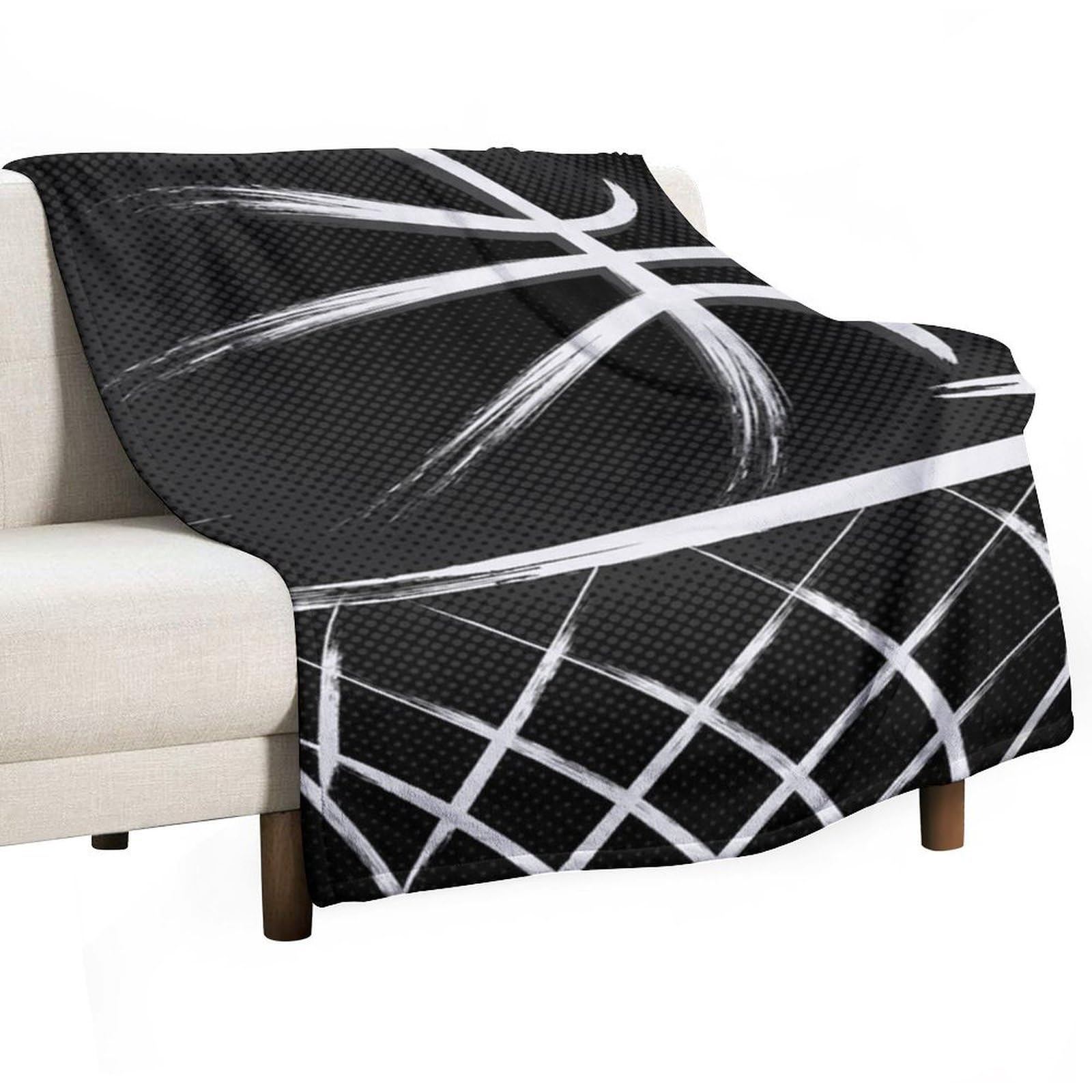 Hxwokrum Flannel Blanket, Basketball Throw Blanket for Couch Sofa Bed Office, Soft And Comfortable Without Pilling