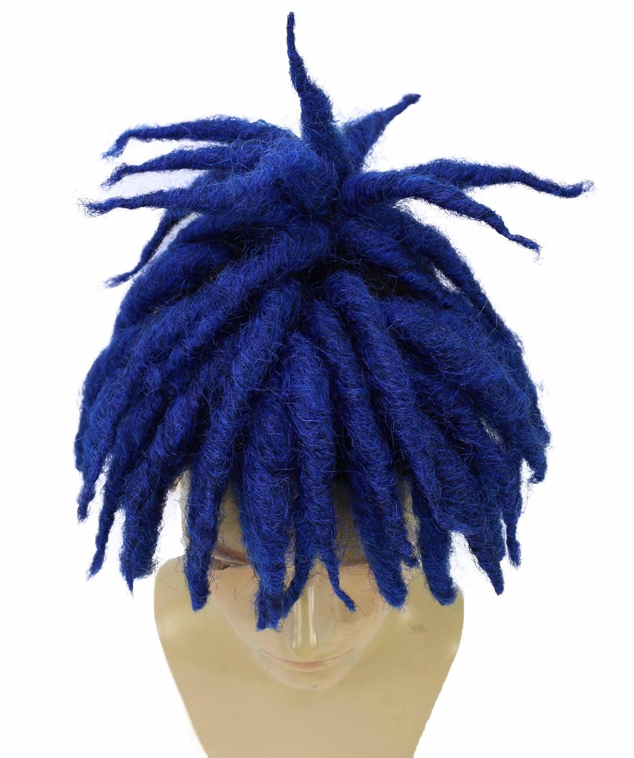 HPO Adult Men’s American Rapper Dark Blue Dreadlock Updo Wig, Non-flammable Synthetic Fiber Wig