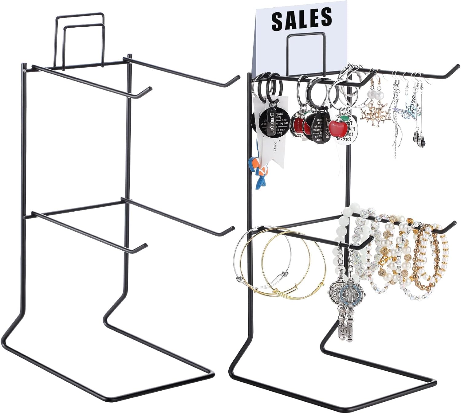 2 Pcs Key Chain Counter Display Rack Table Top Keychain Display Stand 12 Inch Tall
