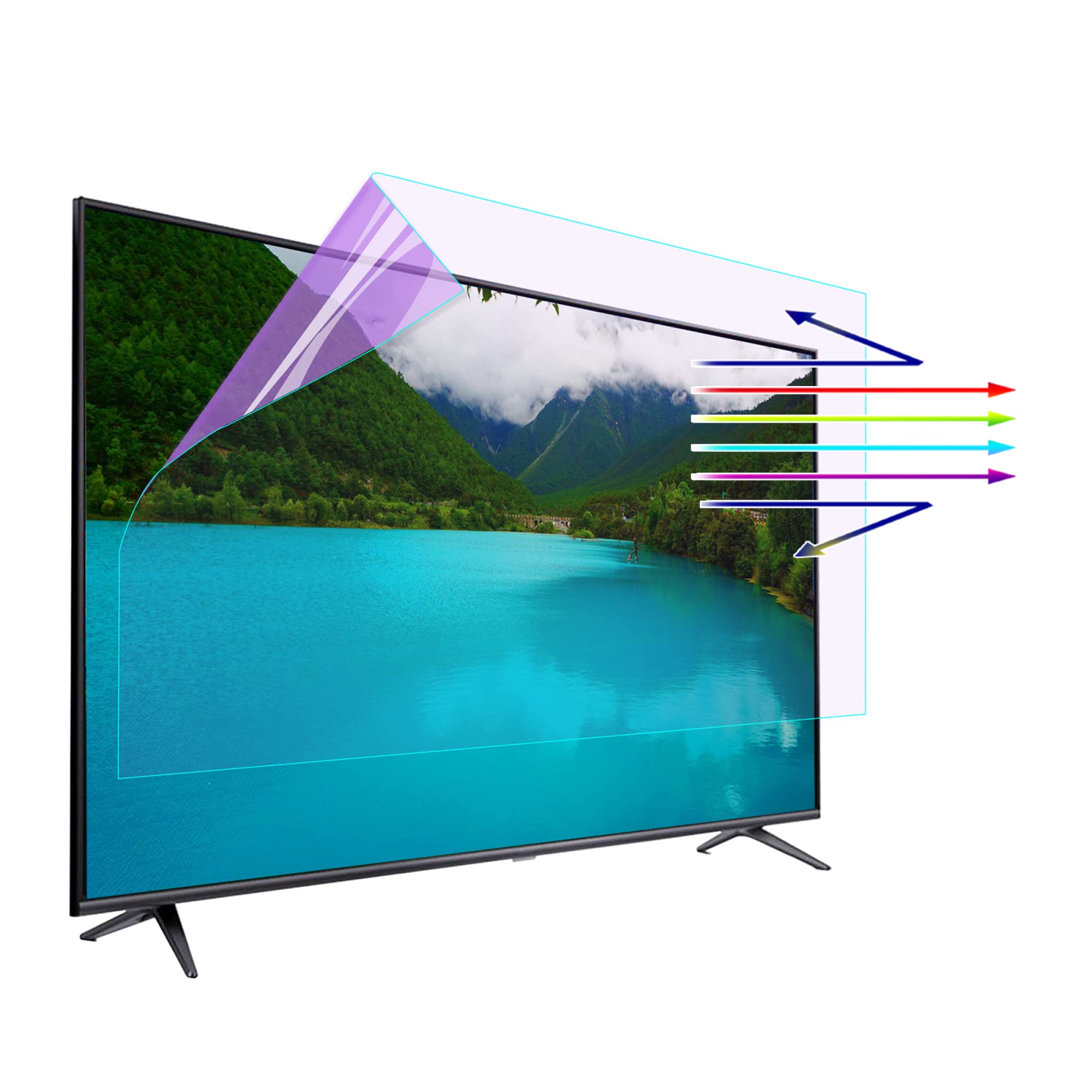 Folia ochronna na ekran telewizora, AntiGlare AntiBlue Light AntiScratch Injury LCD Protector Film, do telewizorów LED, 4K OLED i QLED HDTV(32in 704x395mm)