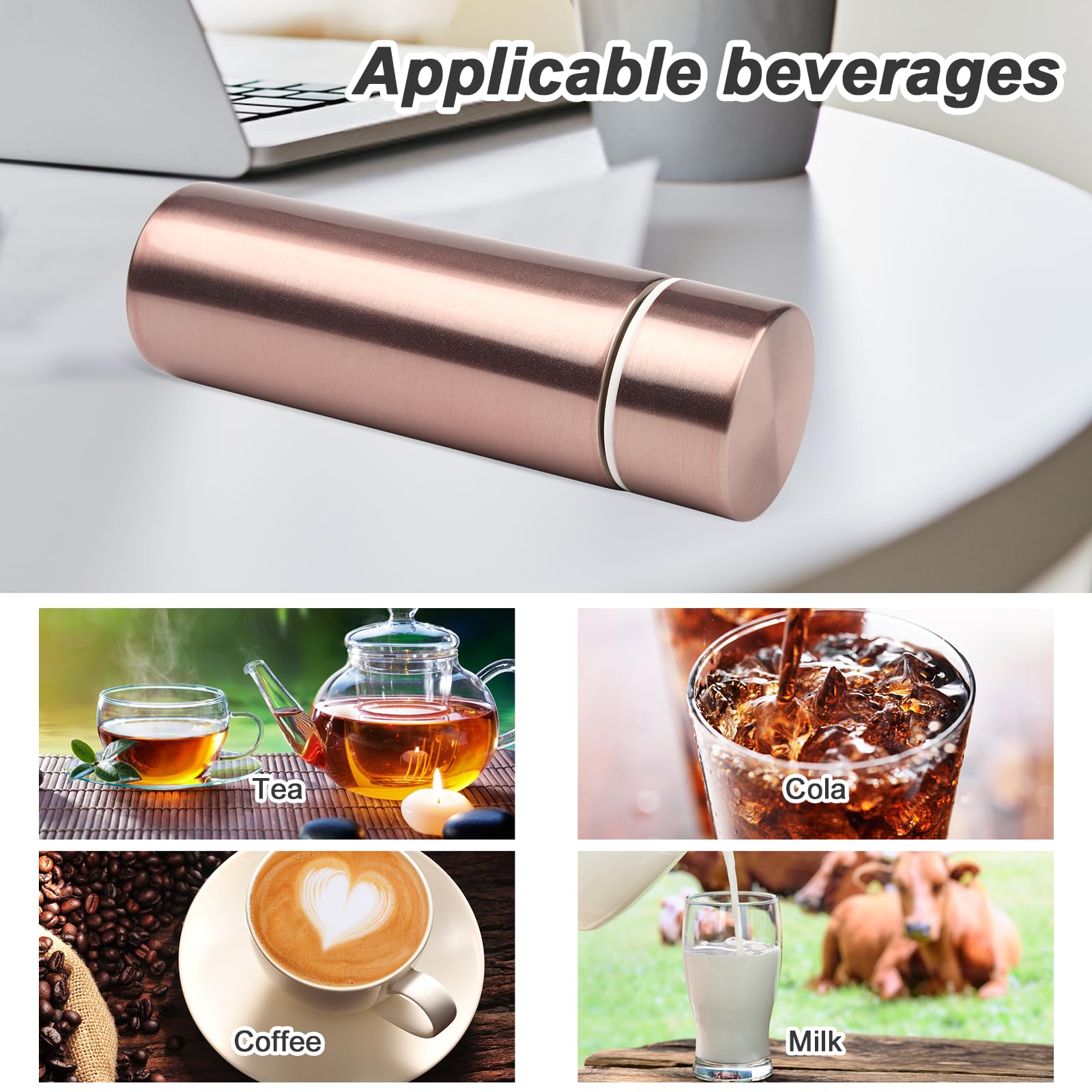 Bottiglia d'acqua in acciaio inox,150 ML piccola thermos,Bottiglia per bevande calde,Mini thermos portatile per caffè,Bottiglia d'acqua per bevande