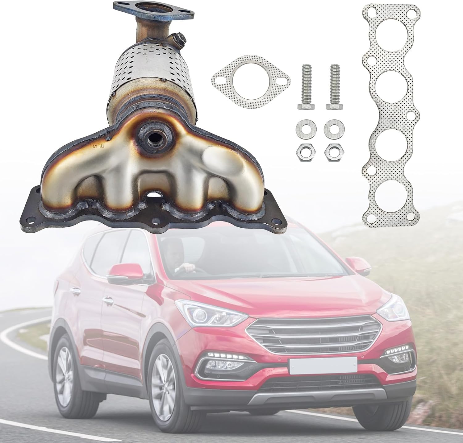28510-2GCA0 Front Catalytic Converter Compatible with Hyundai Santa Fe Sport 2.4L Base/Luxury/Premium/SE 2017-2018，22-086