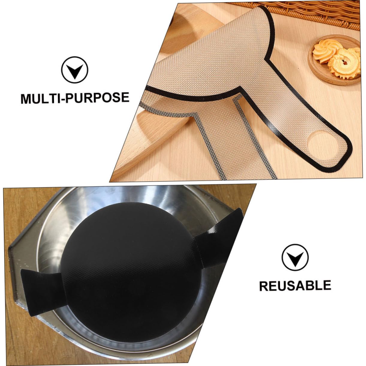 6stücke Silikon Backmatte Mit Langgriffen Wiederverwendbare Antihaft-brotbackunterlage Für Dutch Oven Hochtemperaturbeständig Leicht Zu Reinigen Für Zuhause Und Bäckereien
