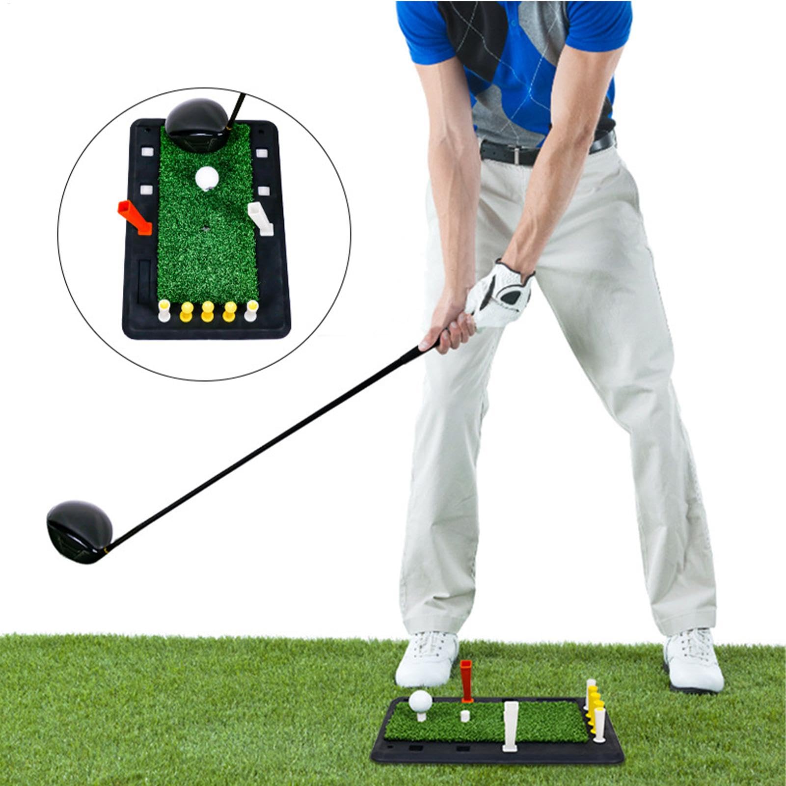 Mata do huśtawki do ćwiczeń golfowych, mata do huśtawki do ćwiczeń | Gumowa mata chroniąca przed odpryskami Antypoślizgowy, przenośny, mały sprzęt do gry w go