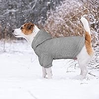 Vista 2 de Suéteres mullidos para perros grandes, ropa con capucha para mascotas, abrigos cálidos y suaves para mascotas, sudadera con capucha para perros Gris