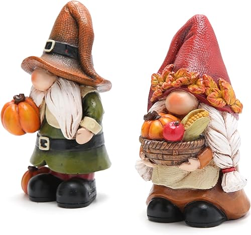 Vista 2 de Hodao Thanksgiving Pumpkin Decorations Gnome Elf Collectibles Home Decor Thanksgiving Pumpkin Gnomes Charming Fall Collectibles for Home Decor and