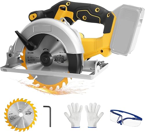 Sierra circular inalámbrica para batería Dewalt de 20 V, sierras sin escobillas, hoja de 6-12 pulgadas, bisel de corte de 0-45, profundidad de corte