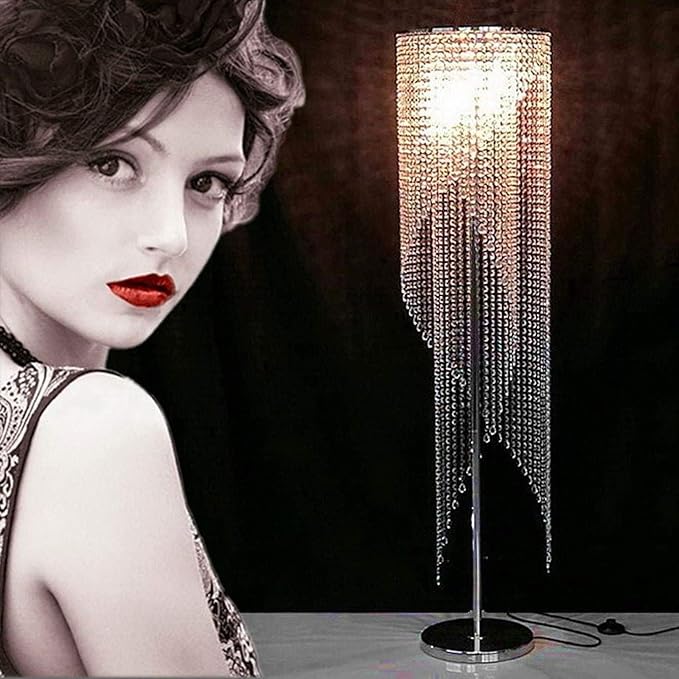 JBKNAN European luxury K9 Crystal Floor Lamp, modern Living Room Wedding Hall Bedside Bedroom Lighting