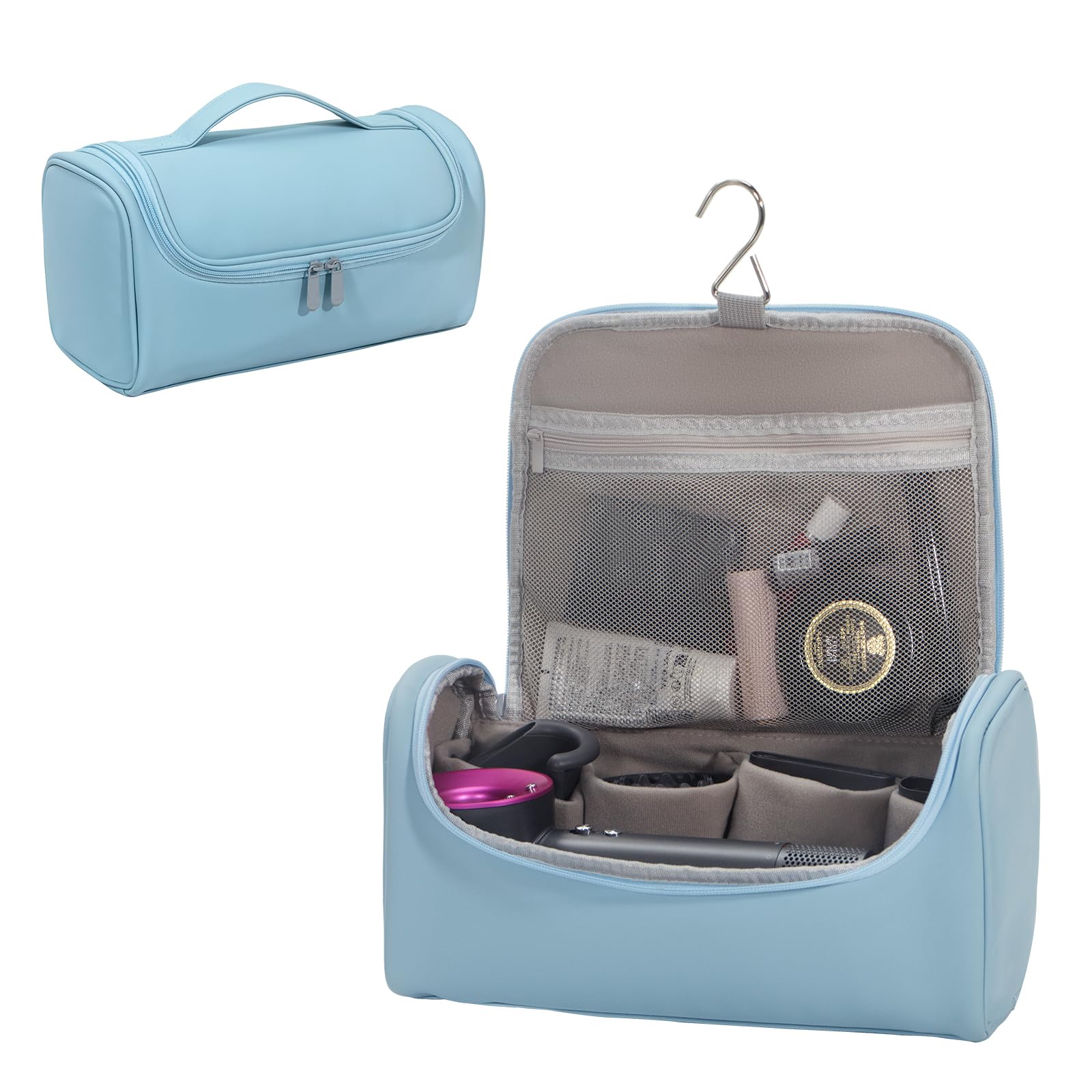 Haroranax Portable Travel Case Compatible Multifunction Curling Iron And Accessories, Travel Bag With Hook, Stores All Models of Curling Irons And