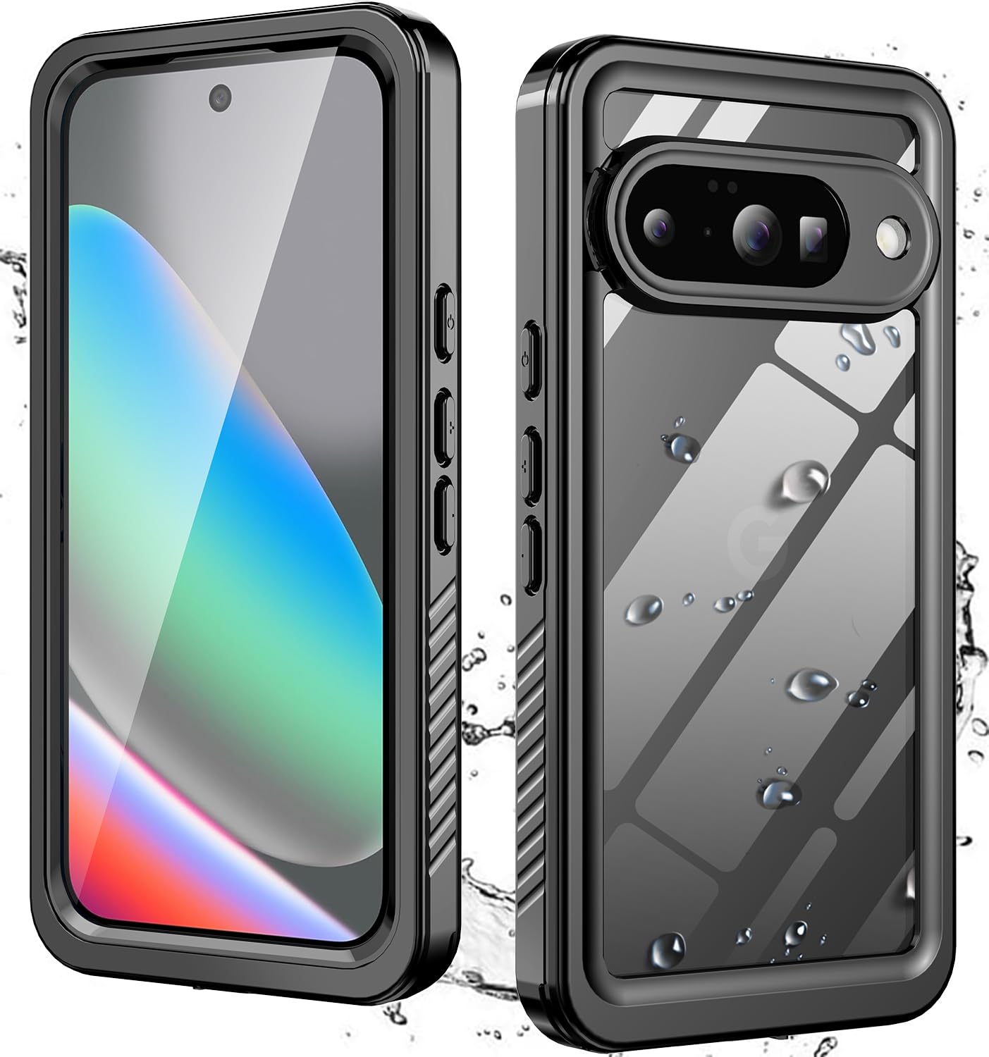 Wodoszczelne etui do Google Pixel 10 z wbudowaną ochroną aparatu i ekranu, [wodoszczelność IP68] [wojskowa ochrona przed upadkiem], pełna ochrona 360° do Google 10 (czarne)