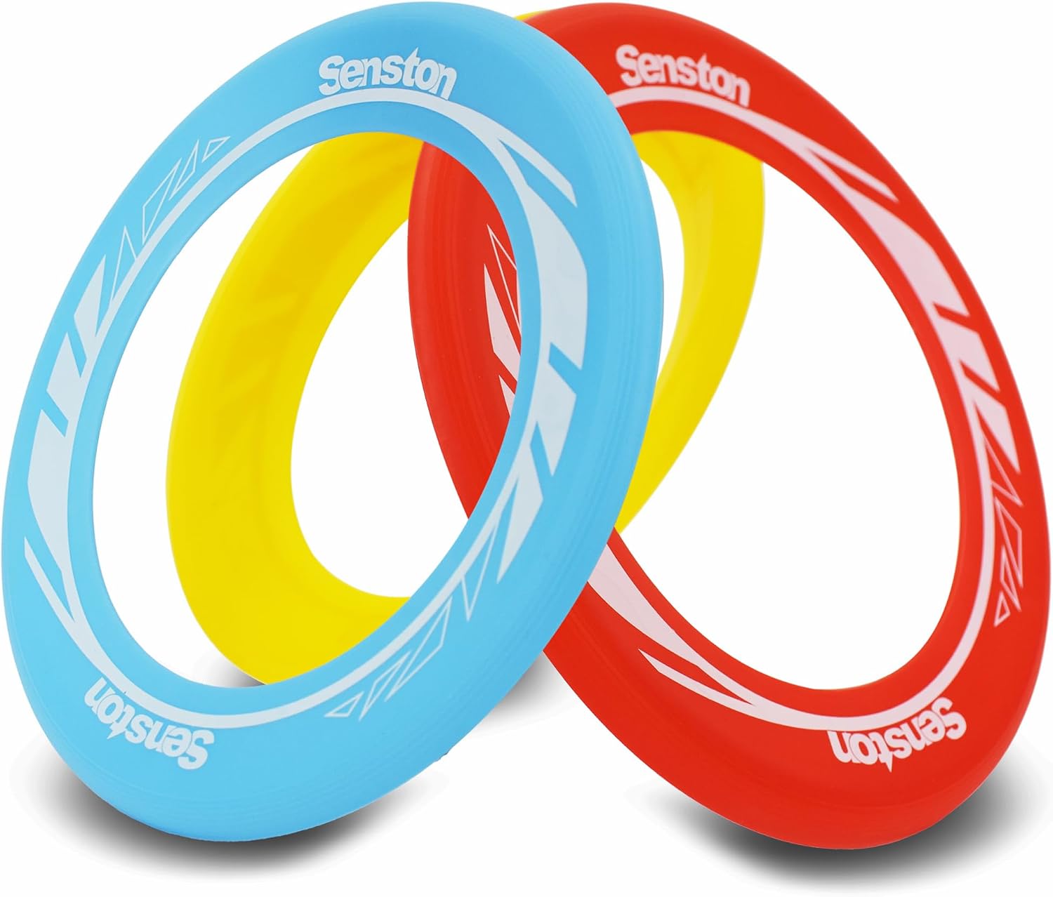 Senston Flying Discs Easily Catch and Throw Sports Disc 11 Inch Soft Flying Discss Colorful Flying Discs 3 Pcs for Pool Backyard Family Fun
