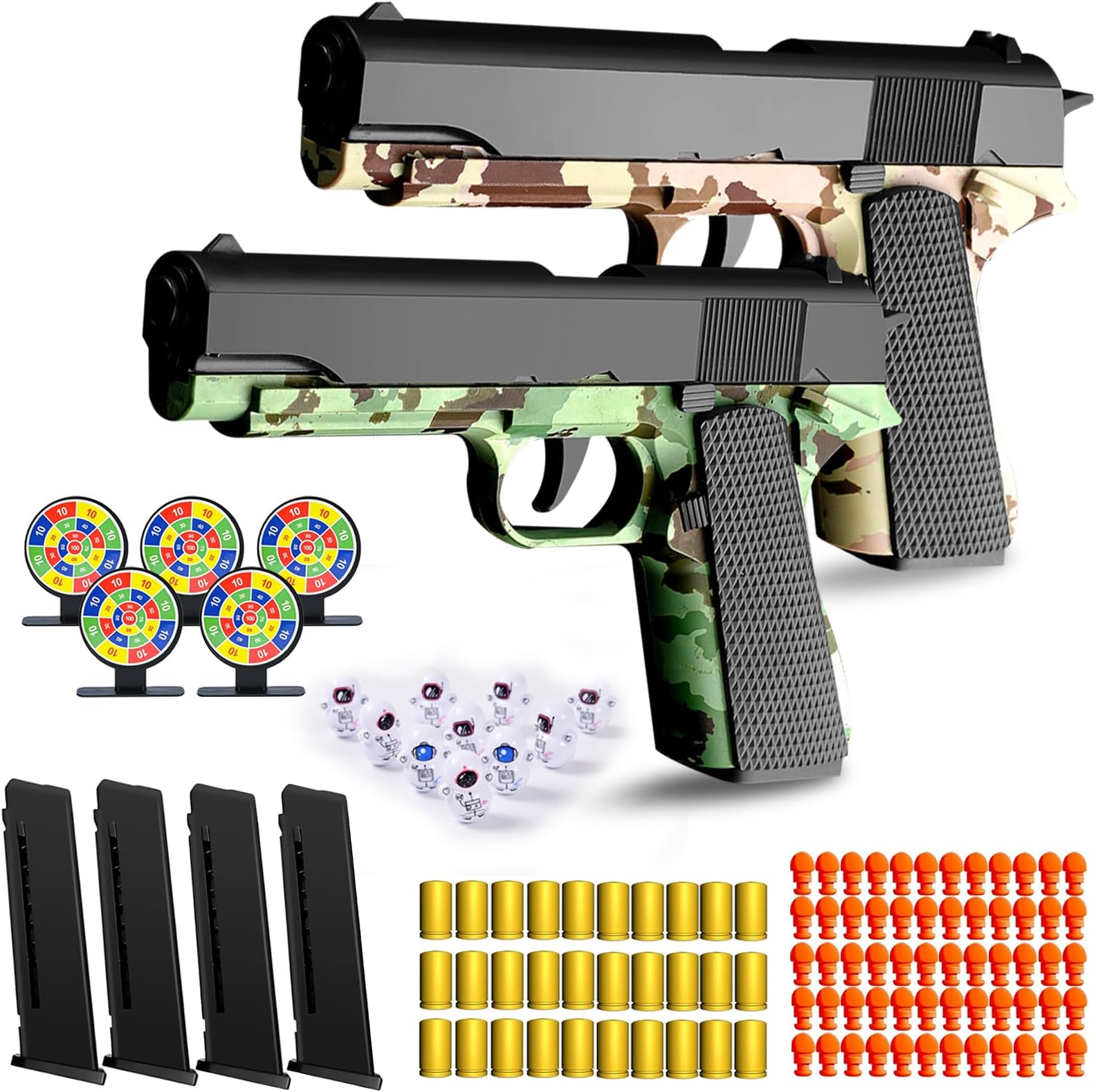 Soft Bullet Gun Toy - Automatic Pull Back Action Semi-Automatic Handgun with Shell Ejection and Auto Rebound, Gun Toy for Teen Boys, Suitable for 3 4 5 6 7 8 Years Old boys And Girls Toys