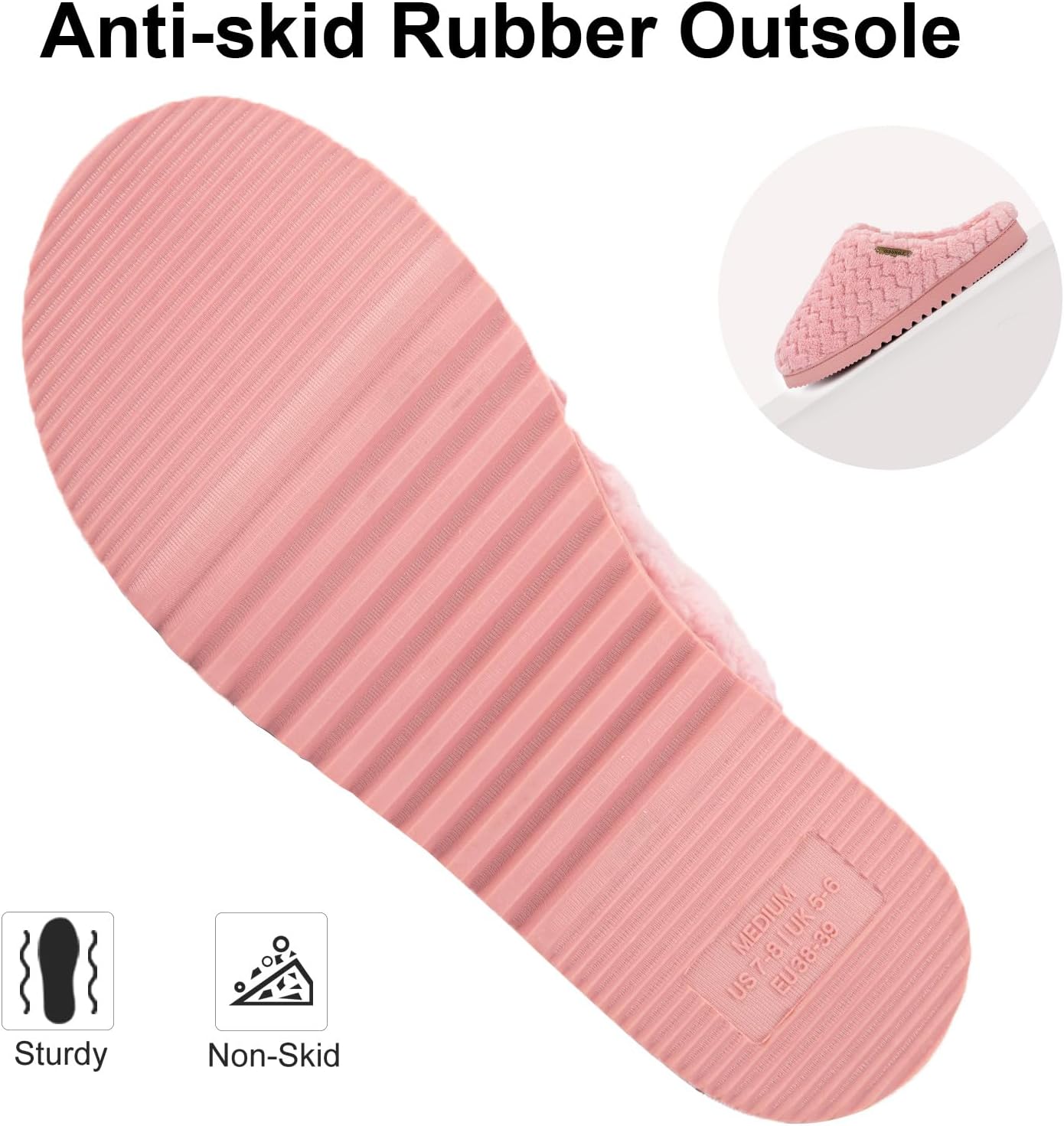 LongBay Women’s Soft Flannel Memory Foam Slippers Slip on House Shoes Indoor Outdoor 6 71Z4UTvZKBL. AC SL1500