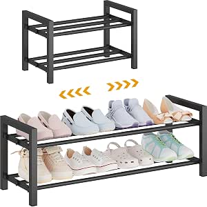 Expandable Metal Shoe Rack for Closet & Entryway