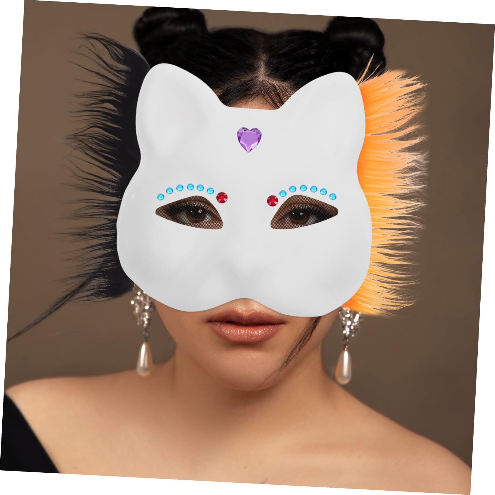 Katzen Gesichtsmaske Bausatz 1 Satz Papier, Filz, Mull und Kunststoff