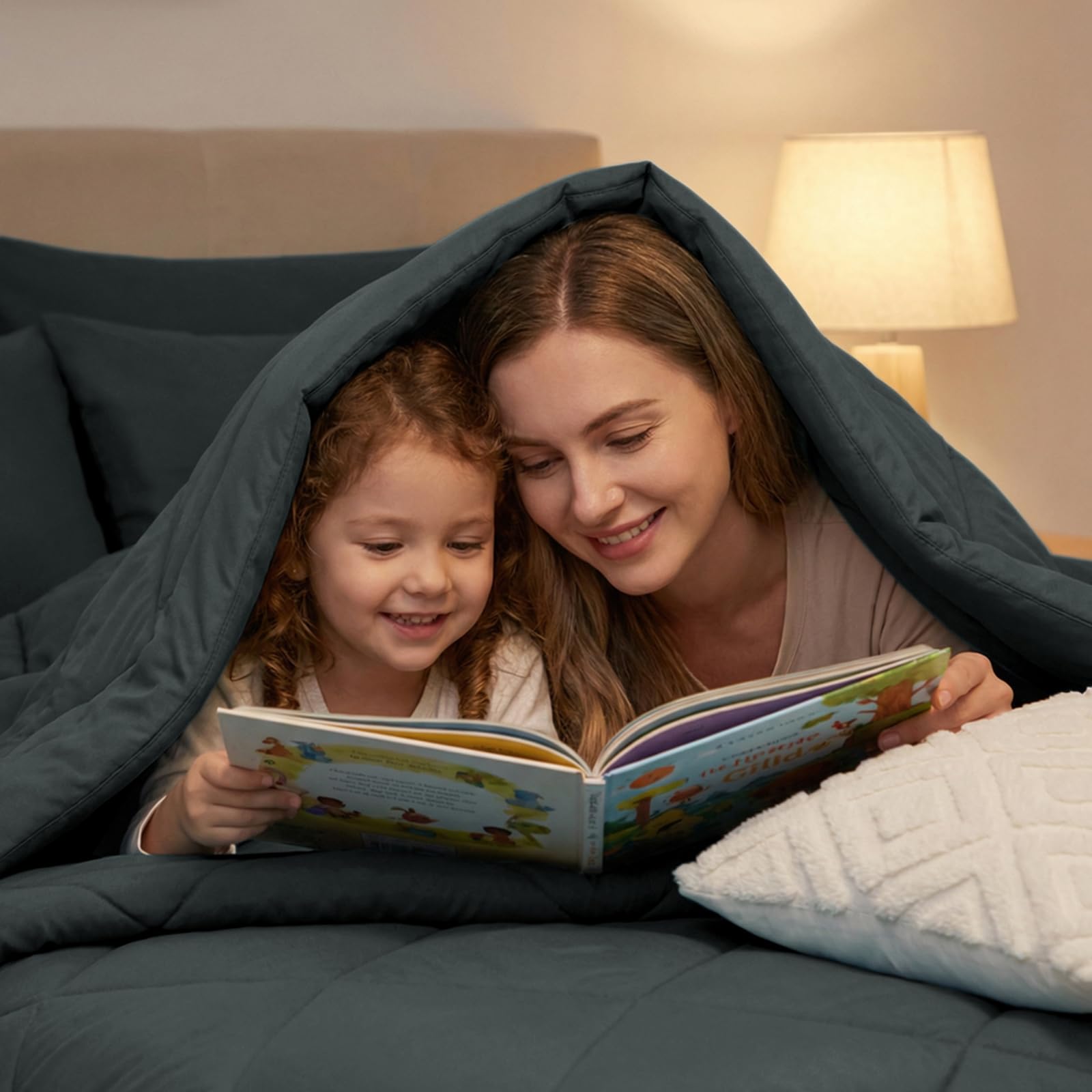 Copripiumino Coverless per letto super king size, 10,5 Tog, per letto super king size, per tutte le stagioni, lussuoso, leggero, lavabile, con 2 federe, 260 x 220 cm, grigio scuro