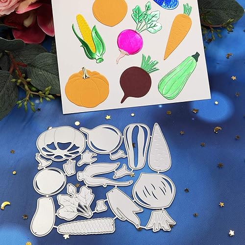 Miniatura 9 de Troqueles de corte de metal para verduras, calabaza, troqueles de corte para manualidades de metal, troqueles para bricolaje, álbumes de recortes,