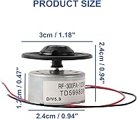 Vista 4 de uxcell Metal RF-300FA-12350 DC 5.9V Husillo DVD Micro Motor, 0.9 x 0.5 in para reproductor de DVD CD, 1 PC Plata Negro