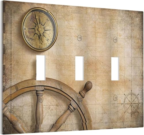 Vista 343 de Cubiertas decorativas de salida de estrella de mar playera, tablero de madera azul de concha de mar de 1 banda, decoración individual GFCI, placa