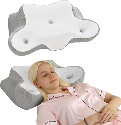 DWCN Almohada cervical para aliviar el dolor de cuello y hombros, gel refrescante, soporte de espuma viscoelástica para personas que duermen de