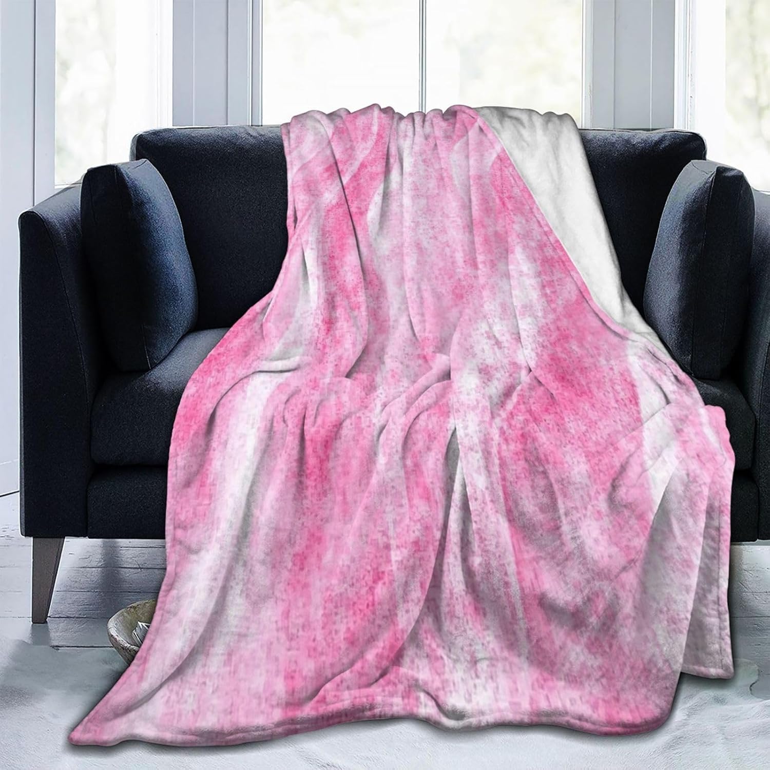Manta Rosa 200x200 cm Manta Polar de Franela Niñas y Mujeres para Sofa y Cama, Mantas Ligeras, Caliente y Transpirable, Todas Las Estaciones A-1942