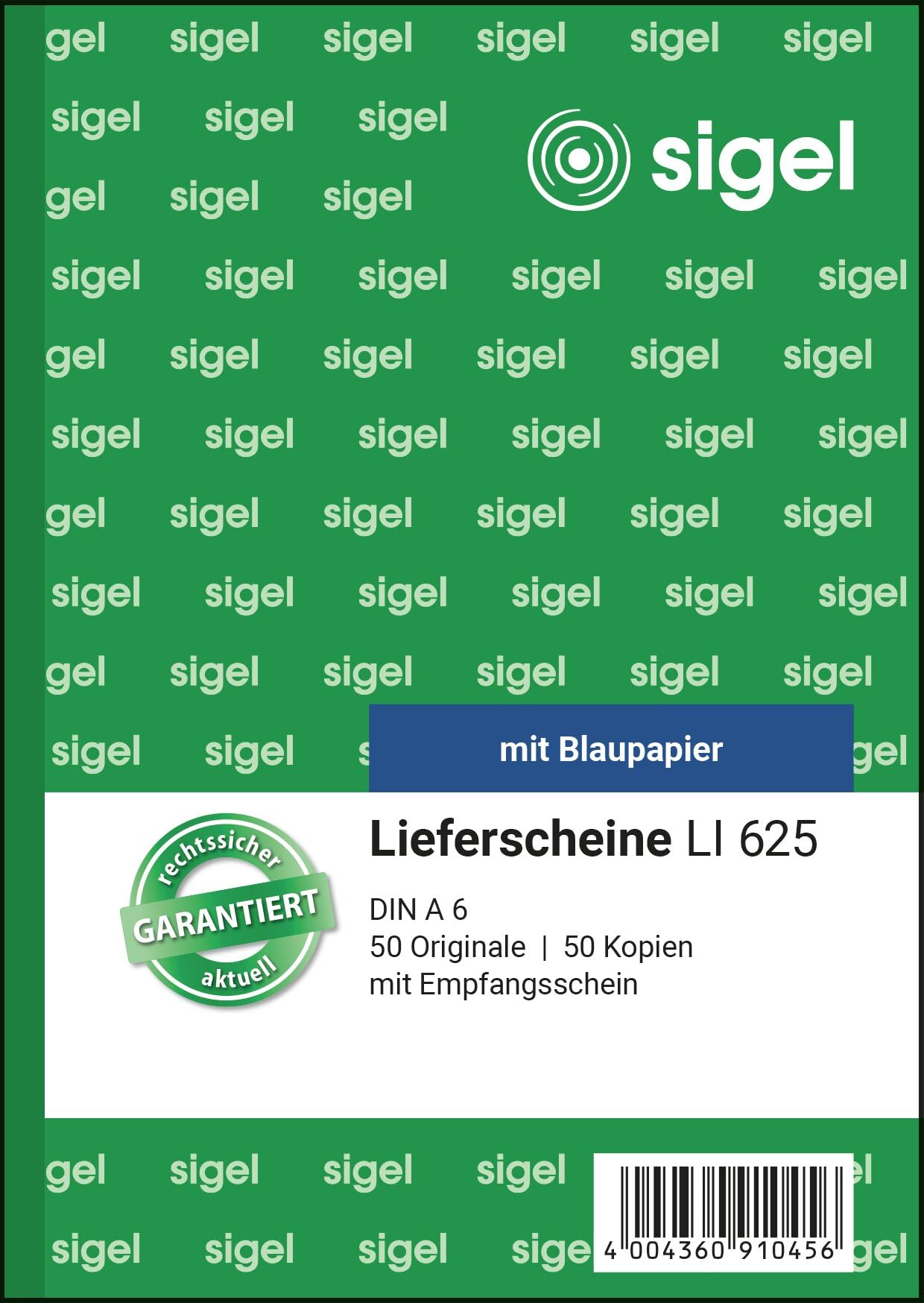 Sigel LI625 Delivery Notes with reciepts Pack of 2 x 50 Sheets, 1 x A6 Pack of 1 Black