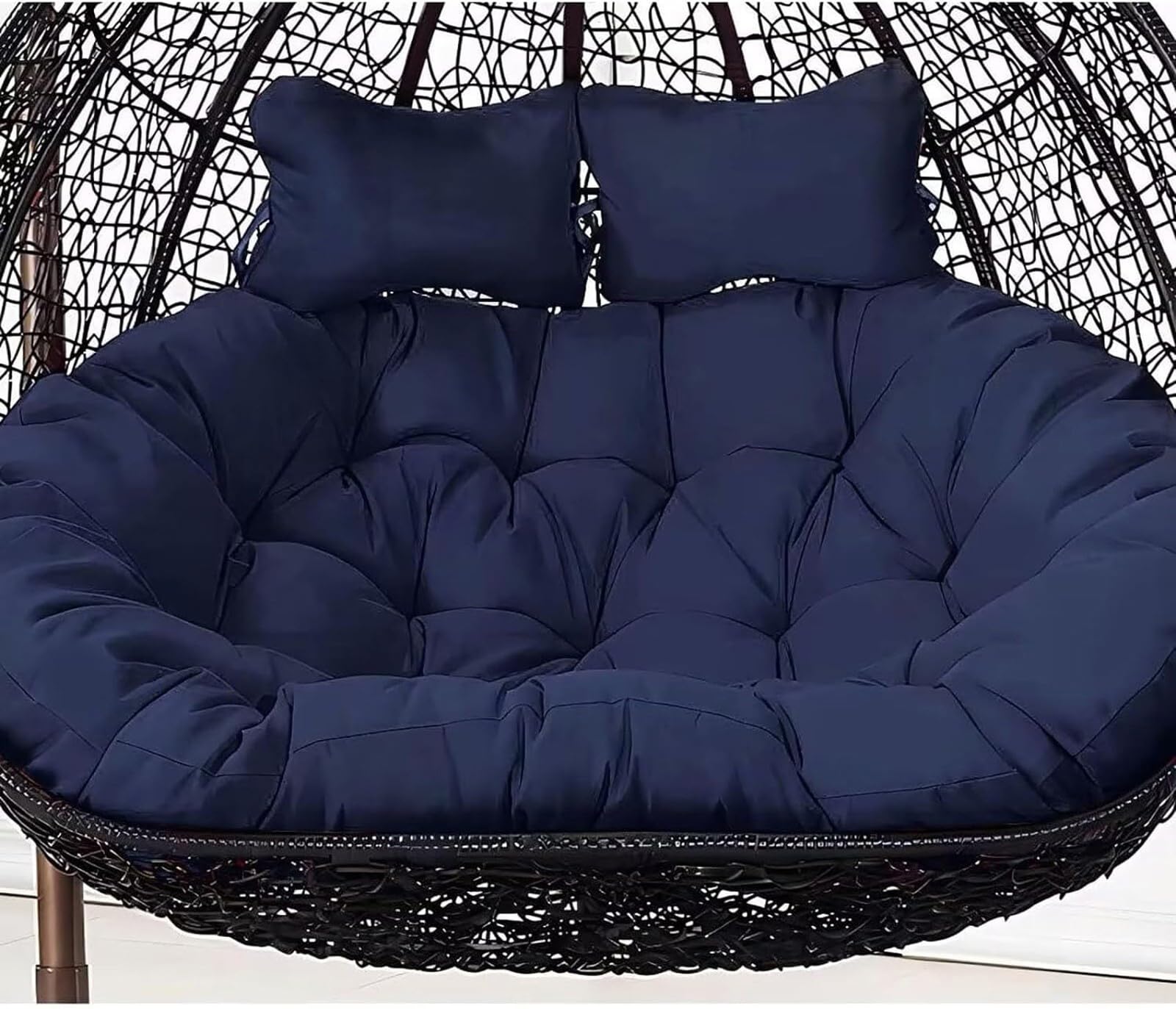 150 x 110cm/59 x 43in Egg Chair Swing Cushion, 2 Person Hanging Egg Chair Cushion Replacement, Double Hanging Basket Chair Cushion(Only Cushion) (Q)