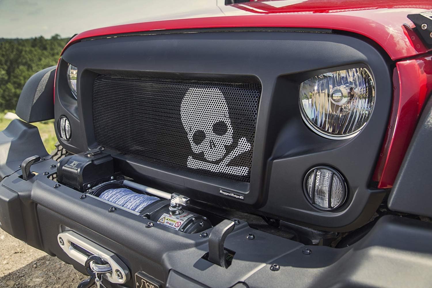 Rugged Ridge | Spartan Grille Insert, Skull | 12034.23 | Fits 2007-2018 Jeep Wrangler JK