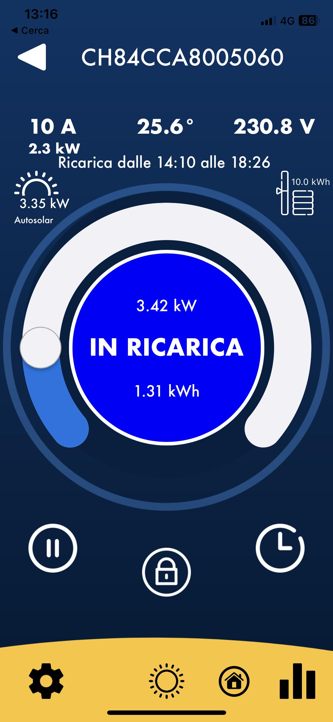 Wallbox ChargeSplit DOMUS WB132HS,TIPO 2,7.4kW,5M,WiFi/BT,OLED 2.42,Bilanciamento Carico/Solare. APP iOS/Android, schedulazione,monitor consumi casa/ricarica/Differenziale 6ma dc