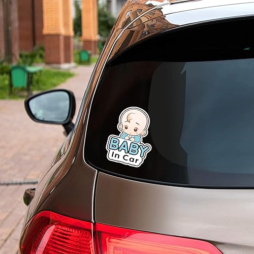 Miniatura 7 de 2 calcomanías para bebé en el automóvil, calcomanías para niña, calcomanías de automóvil de bebé, tablero de anuncios de seguridad extraíble, lindo