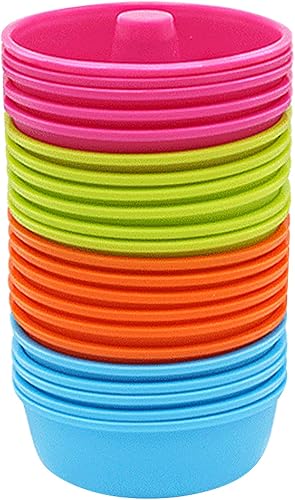 Miniatura 2 de Moldes de silicona para hornear, paquete de 24 moldes antiadherentes flexibles para hornear en forma de dona, moldes redondos para magdalenas para