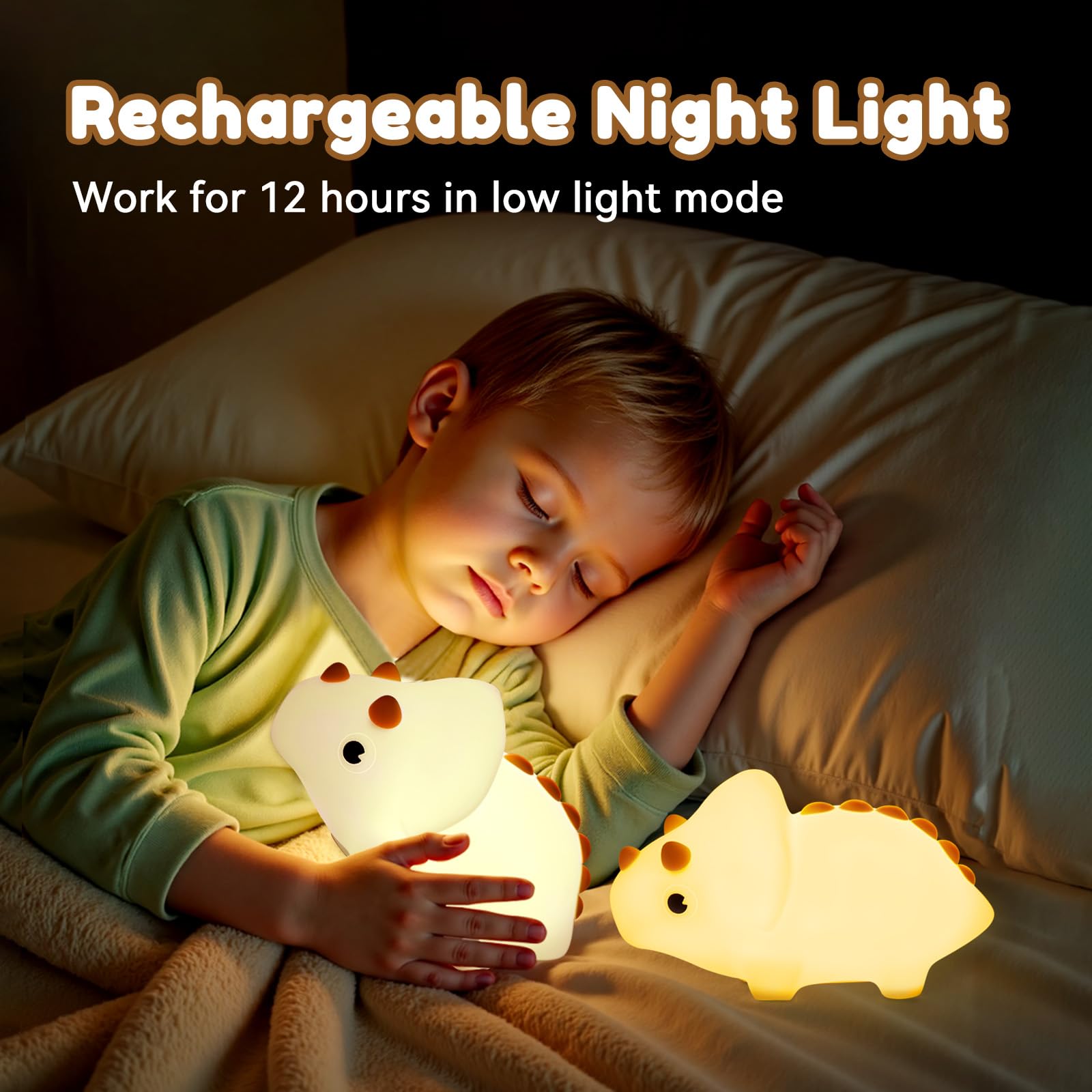 yeklike Kids Night Light, Cute Silicone Eagle, Adjustable 3 Levels of Brightness, Suitable for Crib, Toddler Bed, Girls and Boys Bed, Baby Gift, Rechargeable