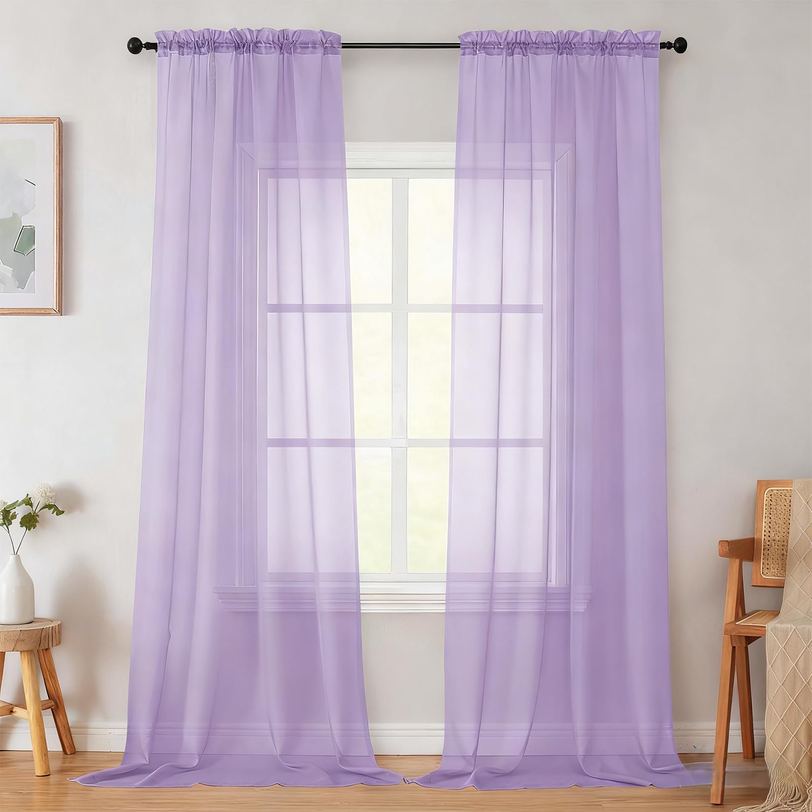 Rideaux voilage pour le balcon HOCEDO : Créez une ambiance intimiste et colorée de 50x100 cm