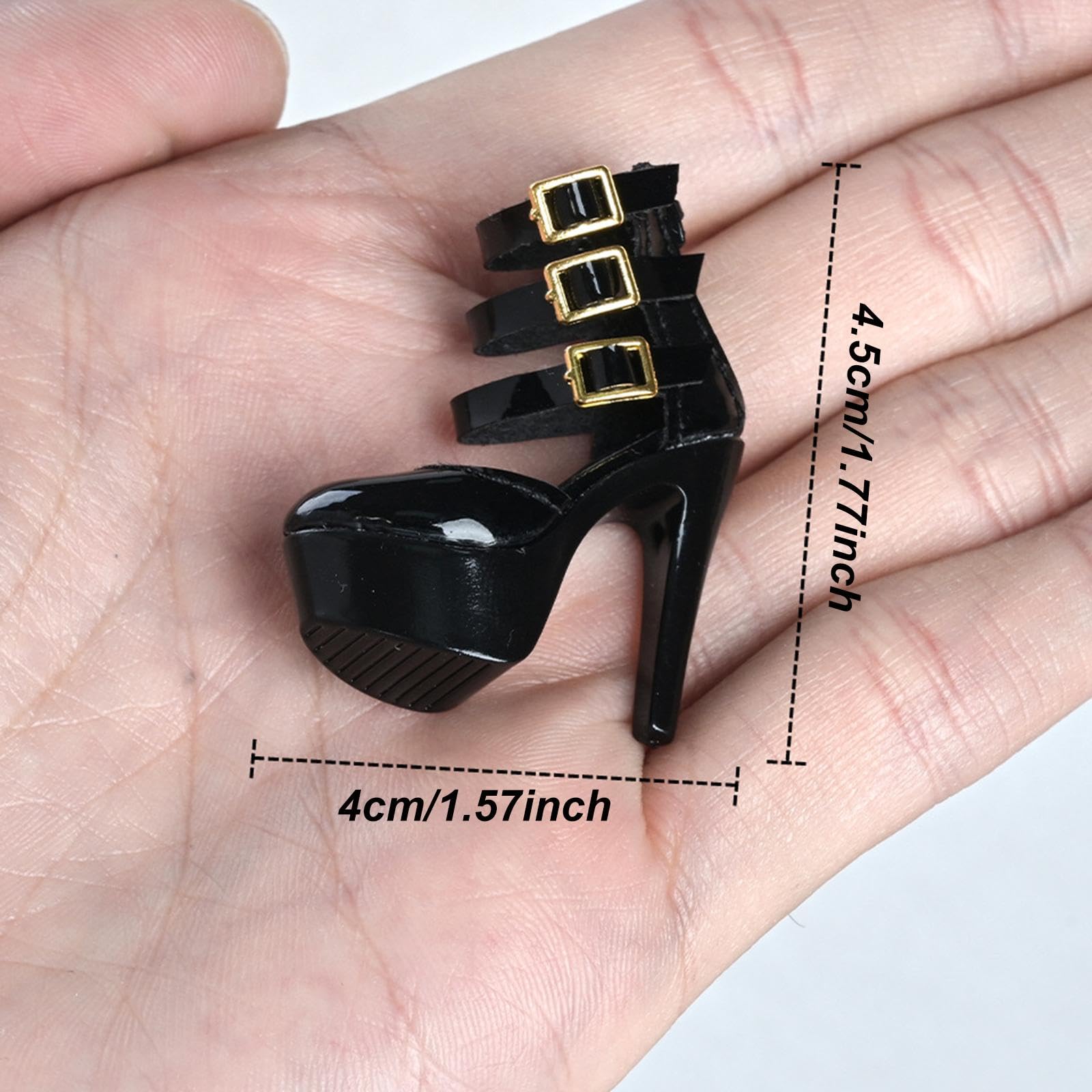 Sharplace Chaussures à Talons Hauts 1/6, Chaussures de poupée, épaisses, Mini-Robes, Sandales pour poupée articulée de 30 cm, Accessoires de déguisement