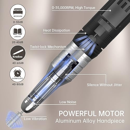 Kredioo Portable Rechargeable Nail Drill White EU - 4
