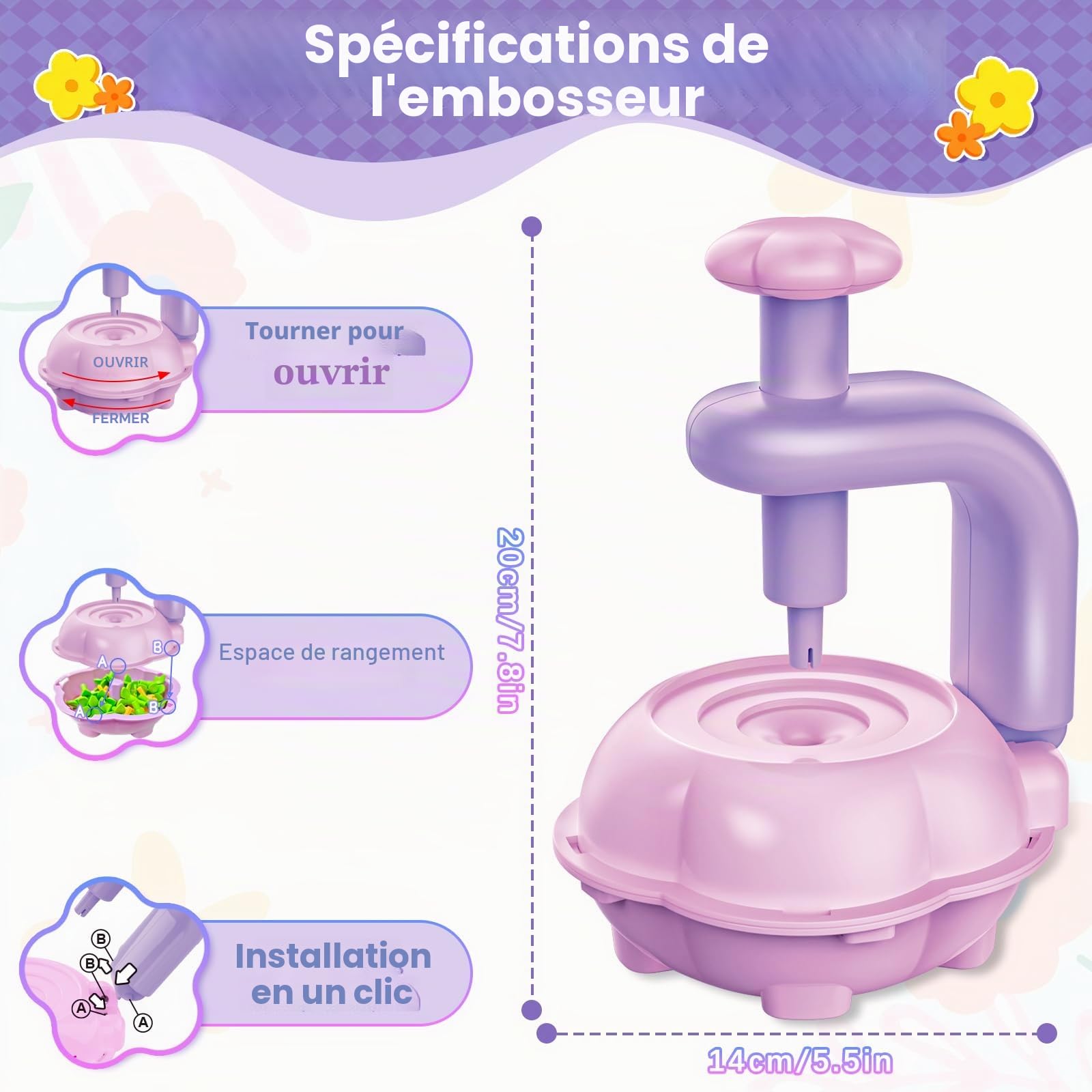 Kssvzz Activité Manuelle Fille, Jouet Enfant 4-10 Ans, Création Bouquet de Fleurs avec Machine à Fleurs, DIY Cadeau Bricolage 3 Ans+