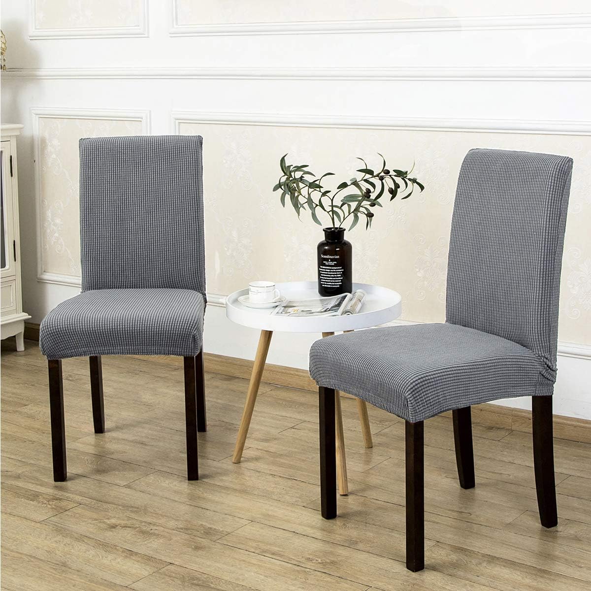 Argstar 6 Pack Jacquard Dining Chair Covers, Stretch