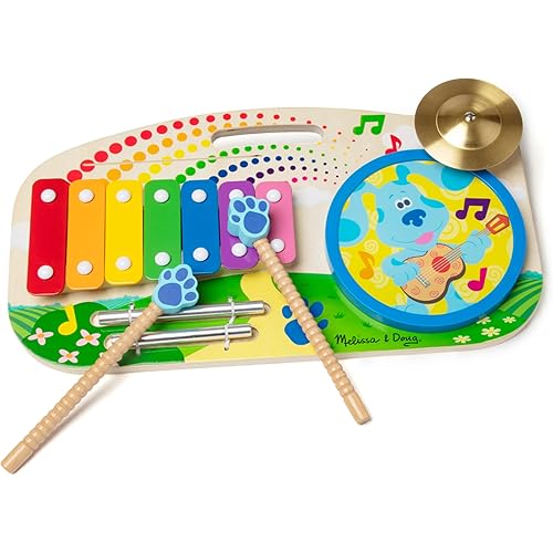 Melissa & Doug Blue's Clues & You! Wooden Music Maker Board (5 Instruments)