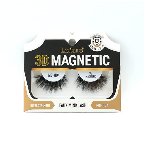 Pestañas magnéticas 3D, aspecto natural, reutilizables, pestañas de visón sintético ultra resistentes (H04)