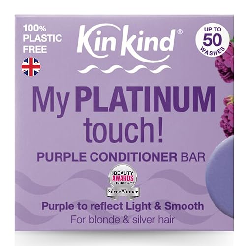 KinKind My PLATINUM touch! Barra Acondicionadora Morada para rubias, cabellos plateados y blancos. Reduce los tonos cobrizos o amarillos. Hasta 50